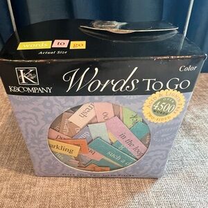 NWOT K&Company “Words to Go” Colored Paper Word Embellishments
